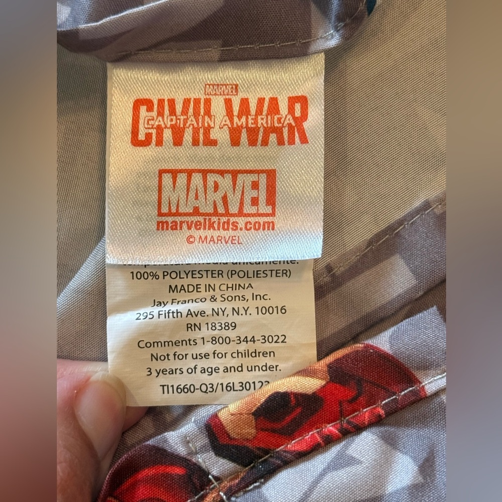 "Marvel" Captain America Iron Man Marvel Civil‎ War Twin Bedding set for kids - Picture 6 of 7